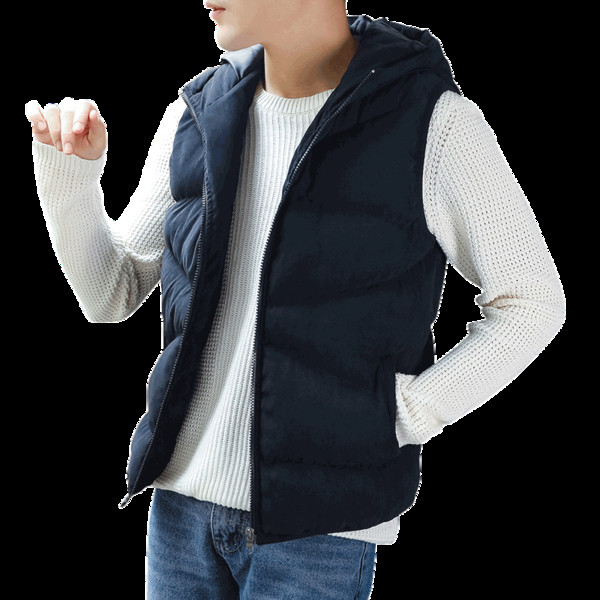 Απλό αρσενικό κομμάτι με κουκούλα σε δύο χρώματα