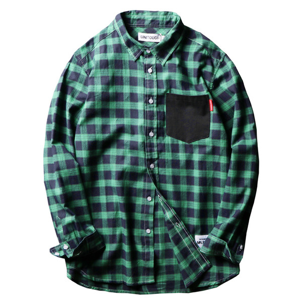 Μοντέρνο ανδρικό πουκάμισο με τσέπη σε δύο χρώματα