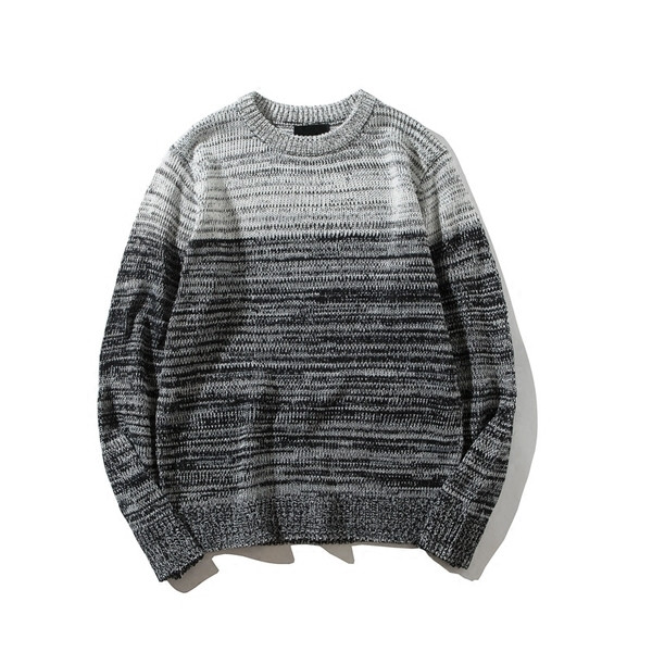 Καθημερινά πλεκτό πουλόβερ με κολάρο σε σχήμα O σε ρέοντα χρώματα σε δύο χρώματα