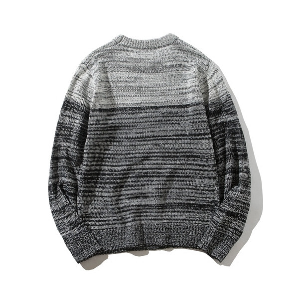 Καθημερινά πλεκτό πουλόβερ με κολάρο σε σχήμα O σε ρέοντα χρώματα σε δύο χρώματα