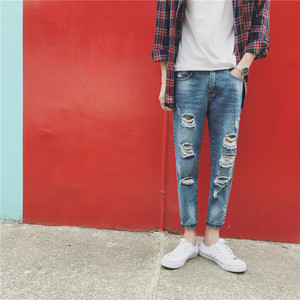 Νέο! Πραγματικά τζιν ανδρών ραγισμένα