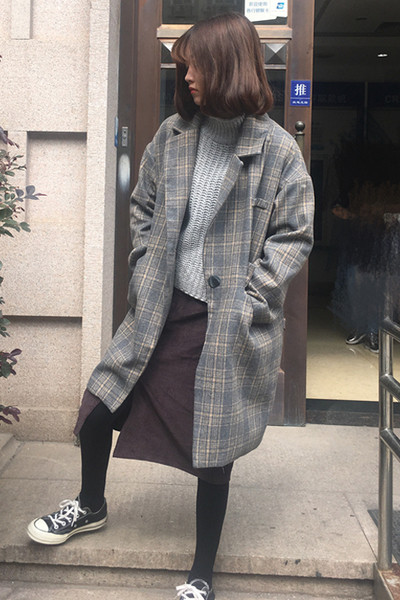 Μάλλινο μακρύ παλτό σε δύο χρώματα