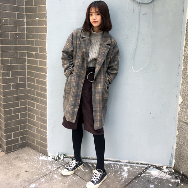 Μάλλινο μακρύ παλτό σε δύο χρώματα