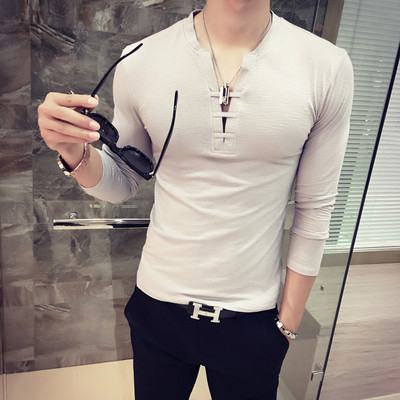 Стилна мъжка блуза с 3/4 ръкави в три цвята