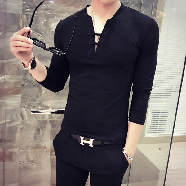 Стилна мъжка блуза с 3/4 ръкави в три цвята