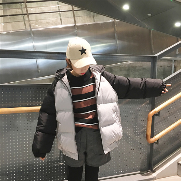 Широко ежедневно зимно дамско яке в три цвята