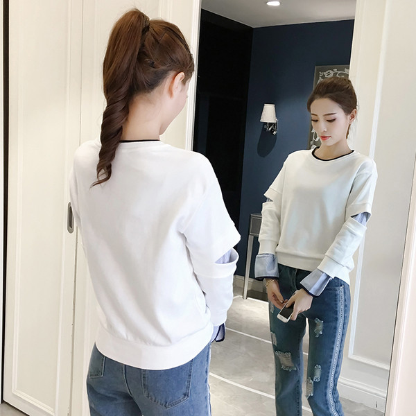 Απλό, καθαρό πουλόβερ σε σχήμα O και φαρδιά μανίκια