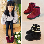 Κομψές παιδικές μπότες για κορίτσια με περιθώρια και σε δύο μοντέλα - με υπερχείλιση και χωρίς