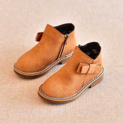 Παιδικές μπότες φθινοπώρου-χειμώνα για κορίτσια με κορδέλα σε τρία χρώματα