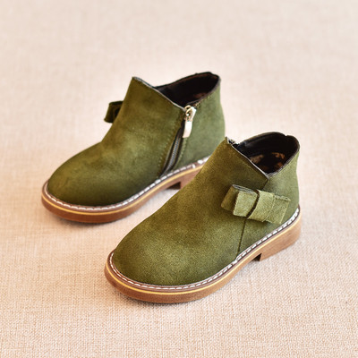 Παιδικές μπότες φθινοπώρου-χειμώνα για κορίτσια με κορδέλα σε τρία χρώματα