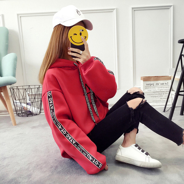 Μοντέρνο καθημερινό casual μπλούζα με κουκούλα, με ευρύ σχέδιο σε διάφορα χρώματα