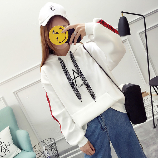 Μοντέρνο καθημερινό casual μπλούζα με κουκούλα, με ευρύ σχέδιο σε διάφορα χρώματα