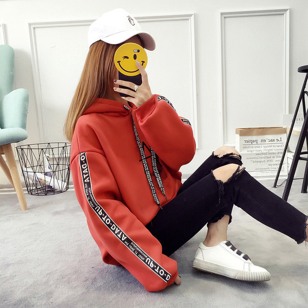 Μοντέρνο καθημερινό casual μπλούζα με κουκούλα, με ευρύ σχέδιο σε διάφορα χρώματα