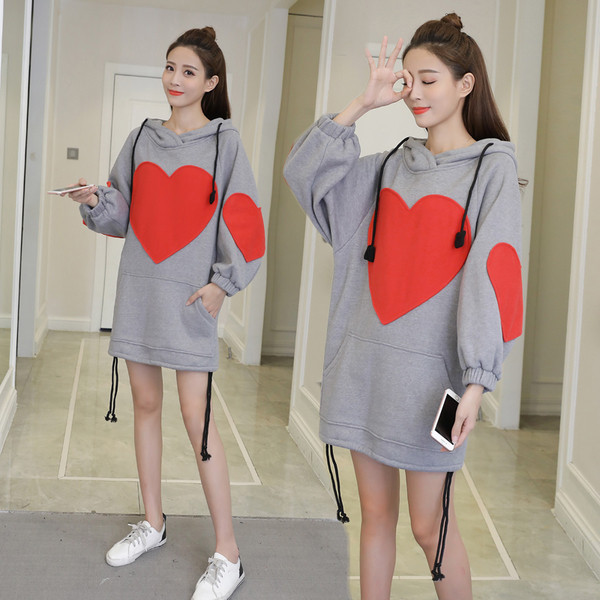 Φούτερ φούτερ φθινόπωρο-χειμώνα με κουκούλα και καρδιά alice, μοντέλο freestyle