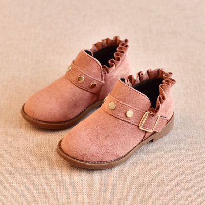 Παιδικές μπότες για κορίτσια με ιμάντα και μεταλλική διακόσμηση σε τρία χρώματα