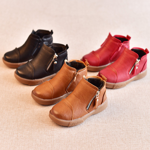 Χειμωνιάτικες μπότες για κορίτσια με πλαϊνό φερμουάρ, σε τρία χρώματα