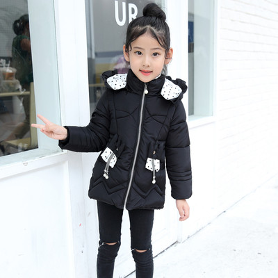 Χειμερινό σακάκι για κορίτσια σε τρία χρώματα με κουκούλα