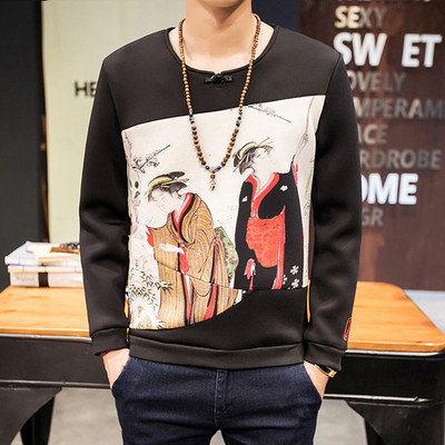 Περιστασιακή μπλούζα με μακρύ μανίκι και μαύρο και σκούρο μπλε