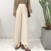 Γυναικεία παντελόνια σε ευρύ μοτίβο με υψηλή μέση