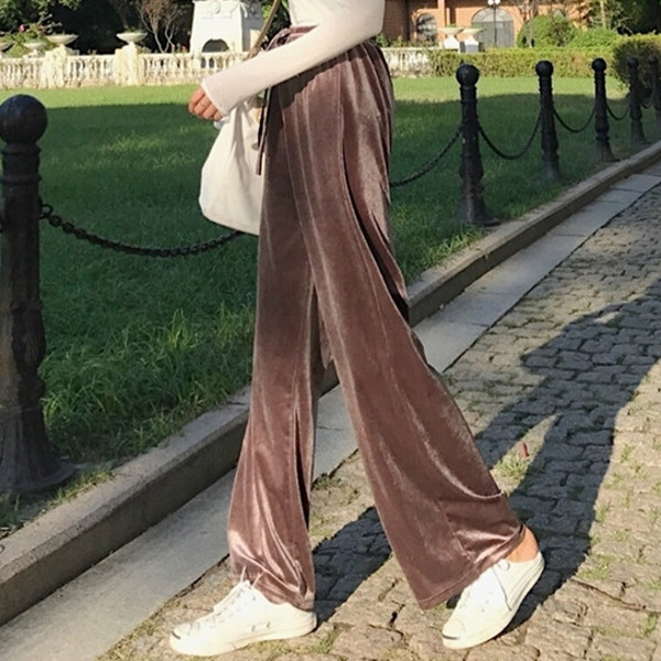 Ежедневен дамски широк панталон в кафяв и черен цвят