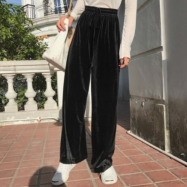 Ежедневен дамски широк панталон в кафяв и черен цвят