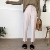 Κομψά παντελόνια κυρίες με μήκος 9/10 και υψηλή μέση σε δύο χρώματα