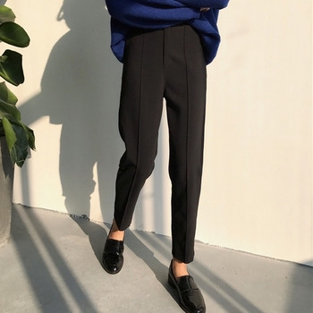 Елегантен дамски панталон с 9/10 дължина и висока талия в два цвята