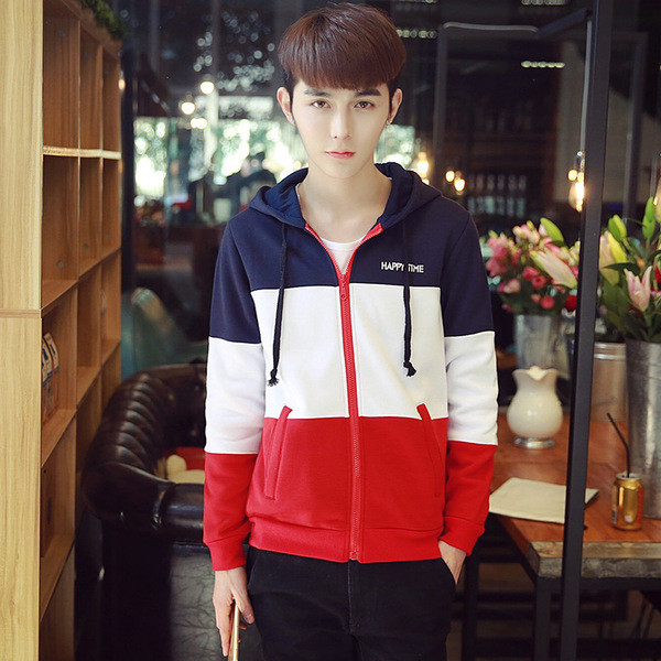 Καθημερινή αθλητική μπλούζα άνδρας με φερμουάρ και κουκούλα