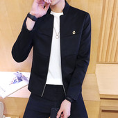 Αθλητικό κομψό ανδρικό σακάκι με O-κολάρο σε κόκκινο, μπλε και μαύρο χρώμα