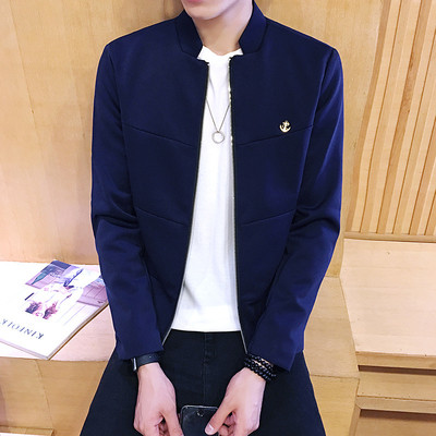 Αθλητικό κομψό ανδρικό σακάκι με O-κολάρο σε κόκκινο, μπλε και μαύρο χρώμα