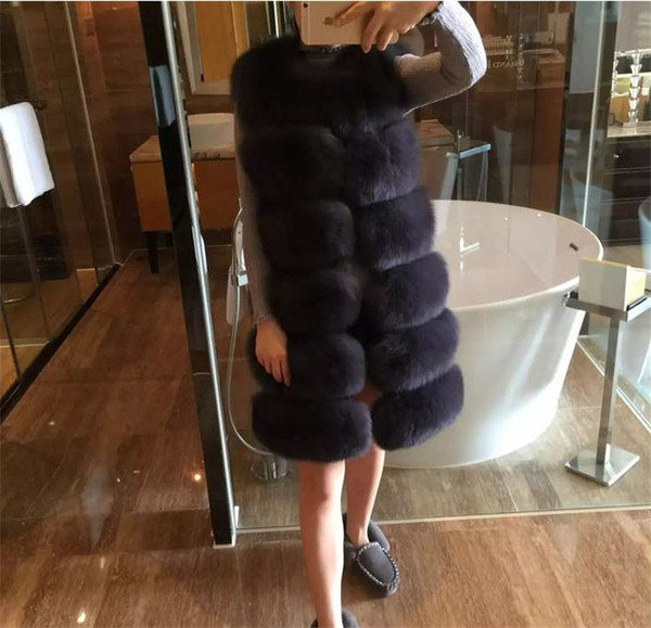 Стилен дамски дълъг пухен елек в няколко цвята