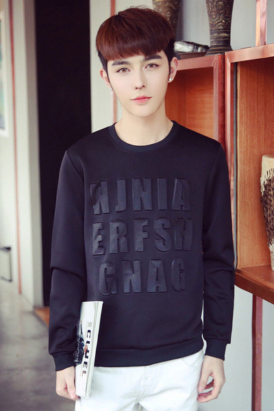 Κομψή, casual μπλούζα ανδρών σε μαύρο, λευκό