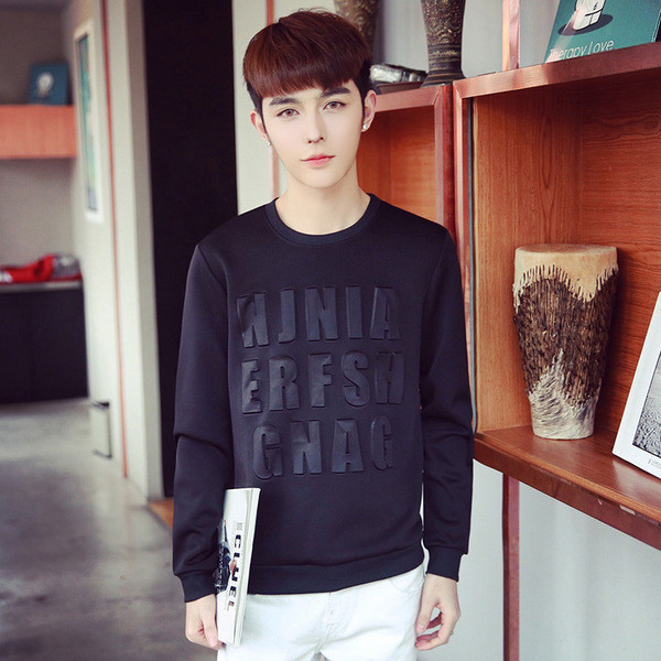 Κομψή, casual μπλούζα ανδρών σε μαύρο, λευκό