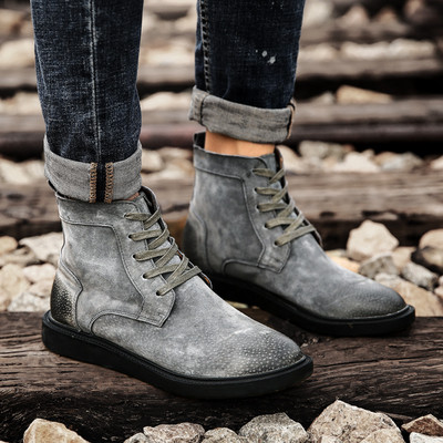 Ανδρικές χειμερινές μπότες από οικολογικό σουέτ σε τρία χρώματα