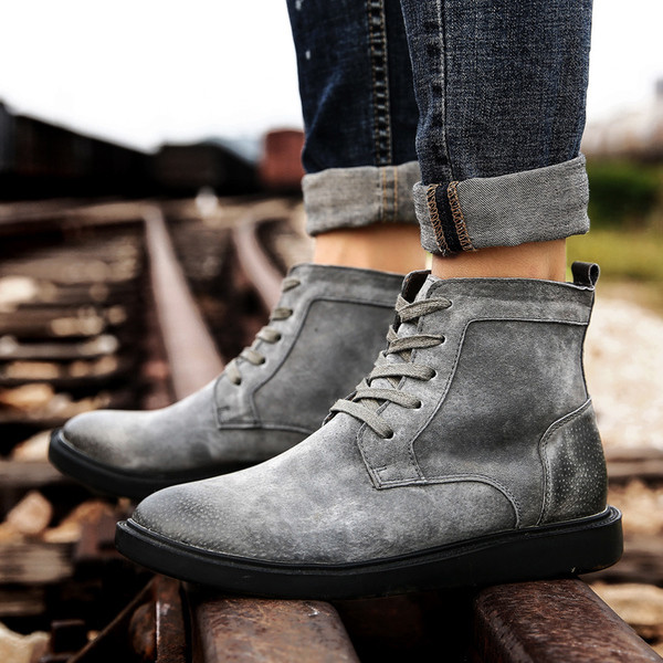 Ανδρικές χειμερινές μπότες από οικολογικό σουέτ σε τρία χρώματα