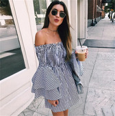 Κομψή κυρία φόρεμα με γυμνούς ώμους