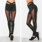 Γυναικείο κολάν σε μαύρο με πλέγμα