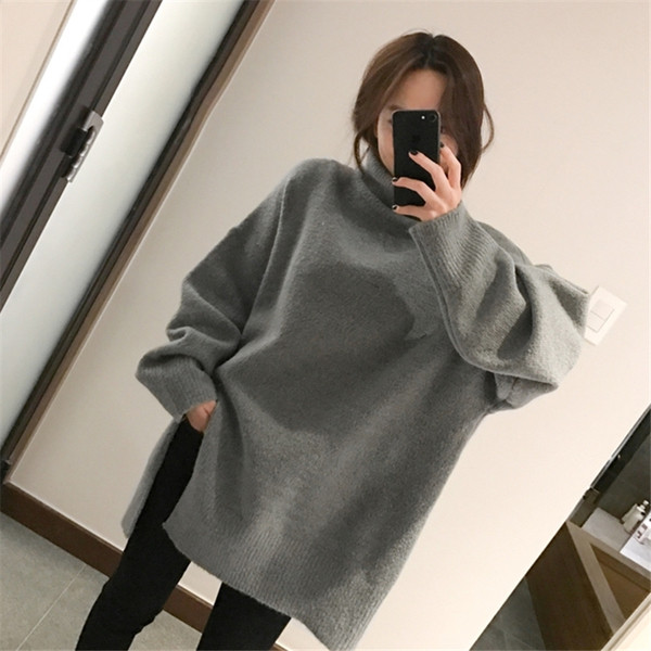 Ευρύ πουλόβερ μοτίβο για κυρίες σε δύο χρώματα