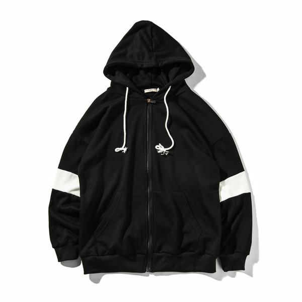 Ανδρικό αθλητικό casual μπλούζα με κουκούλα και φερμουάρ και τετράχρωμη υποστήριξη