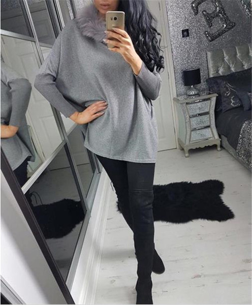 Φόρεμα ελεύθερου γυναικείου φθινοπώρου-χειμώνα με φλάουτο γύρω από το λαιμό