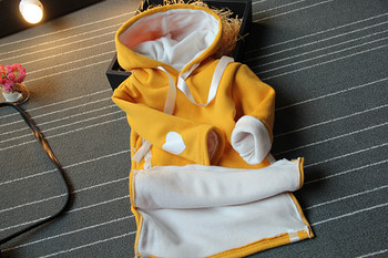 Μακρύ παιδικό φούτερ με κουκούλα για κορίτσια, κατάλληλο για καθημερινή ζωή σε κίτρινο και πράσινο χρώμα