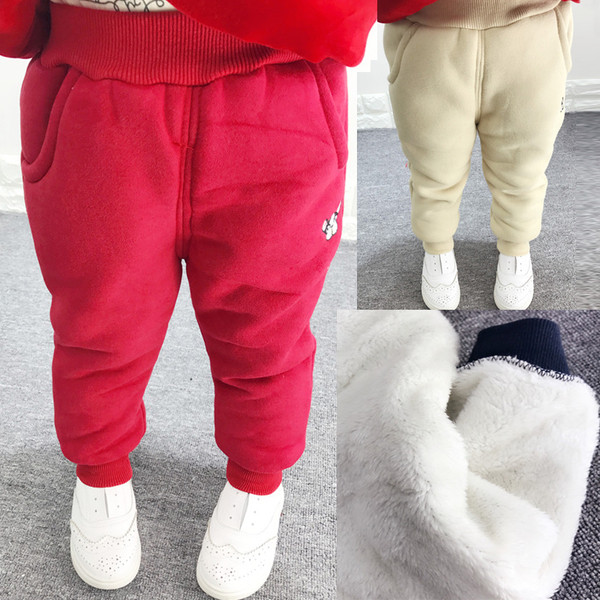 Детски ежедневен зимен панталон за момичета и момчета с мини апликация в четири цвята