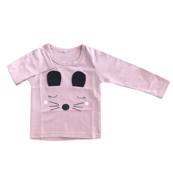 Ημερήσια παιδική μπλούζα για κορίτσια με δίχρωμη εφαρμογή