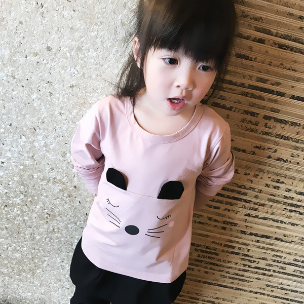 Ημερήσια παιδική μπλούζα για κορίτσια με δίχρωμη εφαρμογή