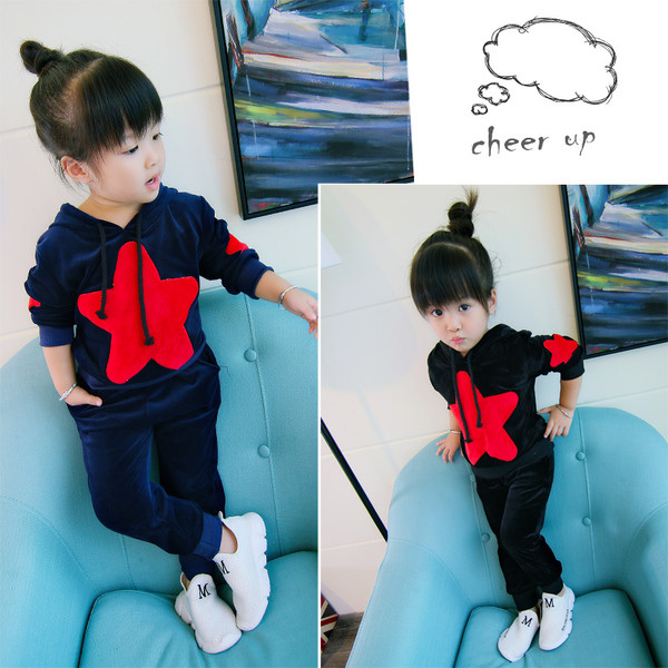 Παιδικό φθινόπωρο-χειμωνιάτικο σετ από πουλόβερ από δύο κομμάτια + παντελόνι σε δύο χρώματα