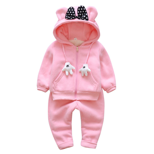 Παιδικό αθλητικό χειμερινό σετ από δύο κομμάτια με κορδέλα στο πίσω μέρος σε δύο χρώματα