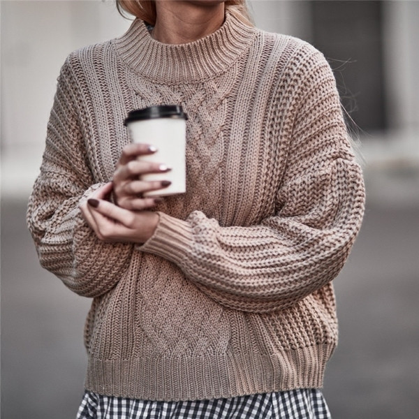 Πολύ ζεστό, καθημερινό πουλόβερ κυρίες με κολάρο σε σχήμα O