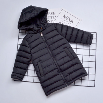 Σπορ-κομψό μακρύ μανίκι χειμωνιάτικο μοντέλο με κουκούλα για δύο αγόρια