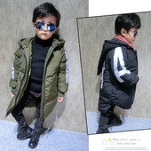 Χειμερινό μακρύ σακάκι παιδιών για αγόρια σε δύο χρώματα