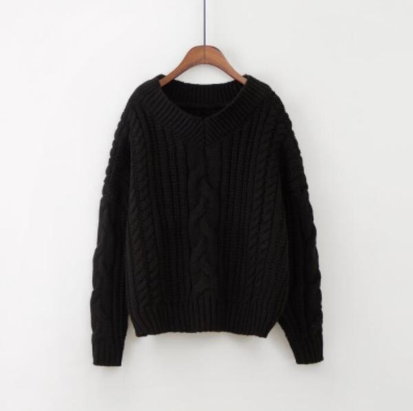 Καθημερινό πουλόβερ κυρίες με ντεκολτέ σε σχήμα V, 6 χρωμάτων